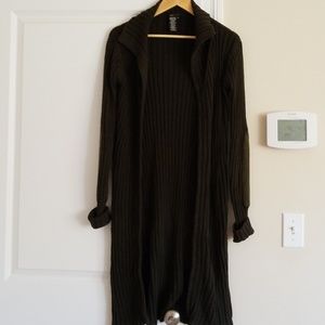 BCBG Maxazria long cable knit cardigan/sweater